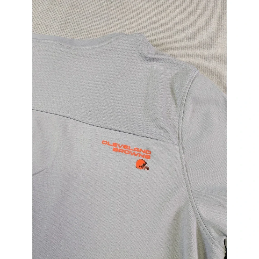 Cleveland Browns Shirt Womens Large Gray Nike Dri-Fit Training New Short Sleeve